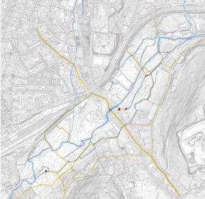 Plano da estrutura das canles en 1958