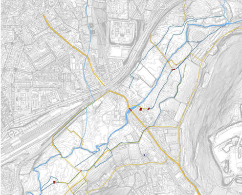 Plano da estrutura das canles en 1958 Plano da estrutura das canles en 1958