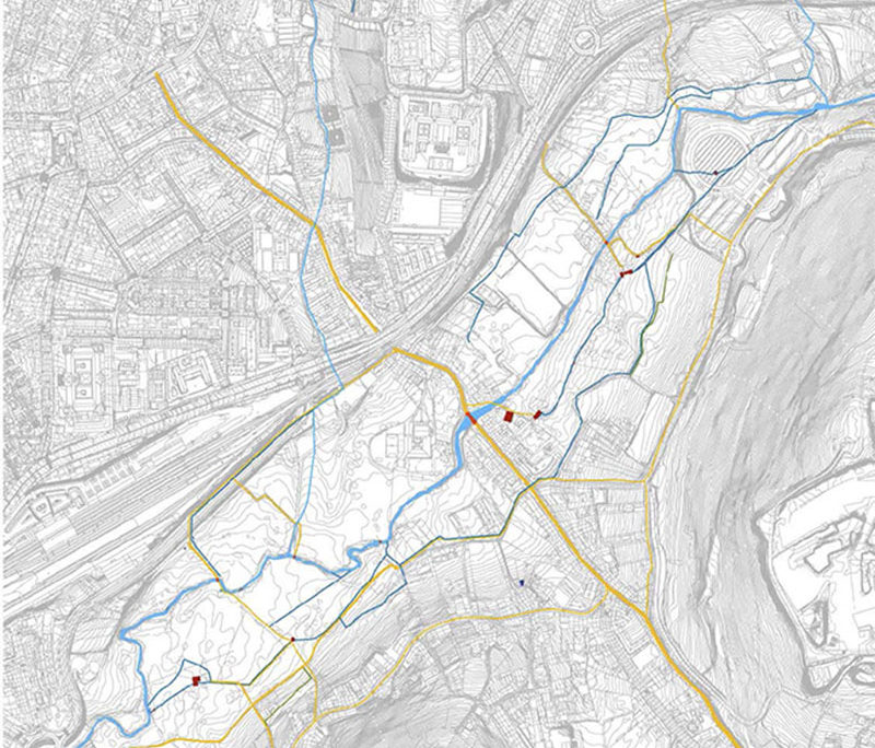 Plano da estrutura das canles en 1958 Plano da estrutura das canles en 1958