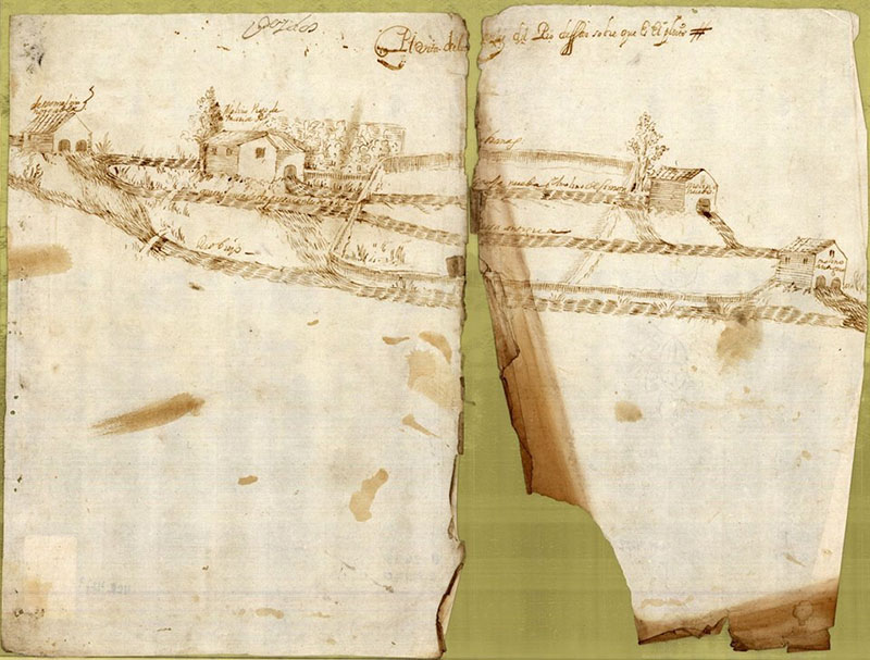 Plano dos muiños do ano 1600 Plano dos muiños do ano 1600